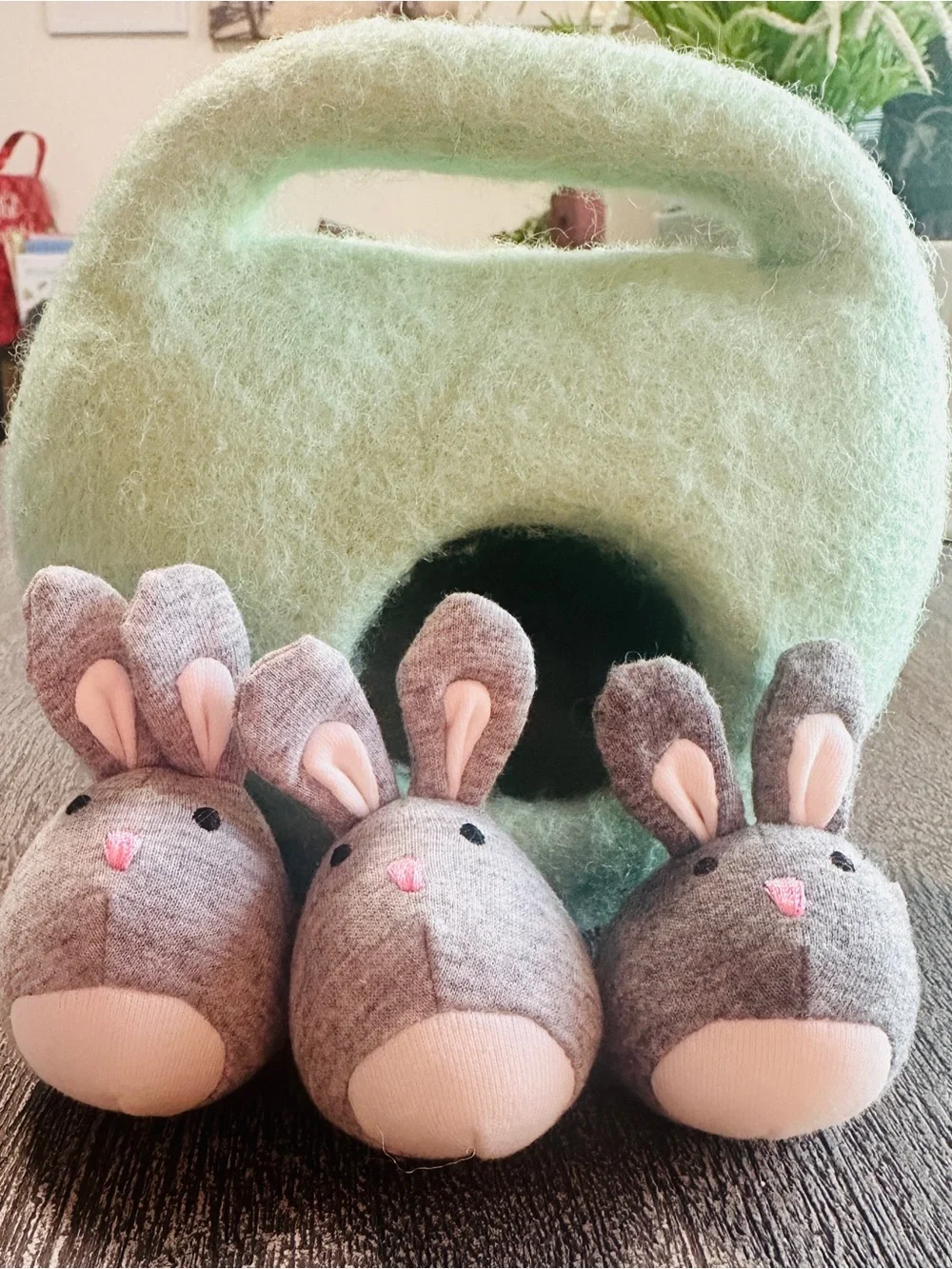Lovevery Felt Burrow Bunny Hideaway Baby Toy